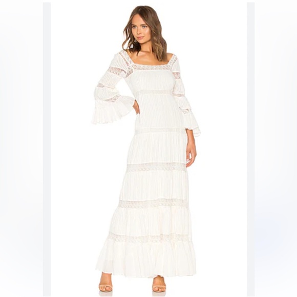 Mes Demoiselles Dresses & Skirts - Mes Demoiselles Paris “Havilland” Ivory Lace Maxi Dress EU 38 S-M Boho Romantic